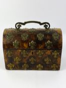 A Victorian burr walnut dome top tea caddy