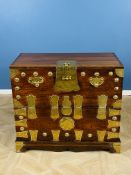 Early 19th century Korean elm and hardwood brass mounted Bandaji