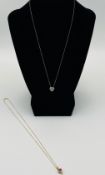 Two 9ct gold necklaces with pendants
