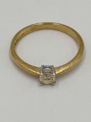 9ct gold and diamond solitaire ring