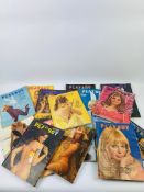 A collection of original Playboy magazines