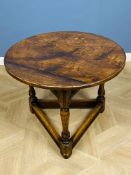 Antique style oak cricket table
