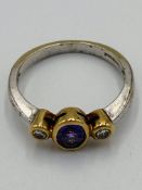 9ct white gold and amethyst ring