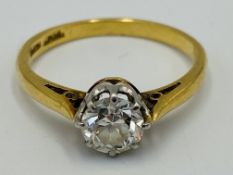 18ct gold diamond solitaire ring