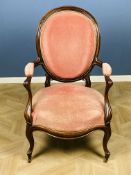 19th century French cameo back open armchair
