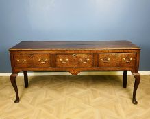Mid 18th century oak and mahogany dresser base