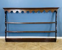 18th century oak and elm delft rack