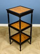 Mid 19th century coromandel and satinwood three tier etagere