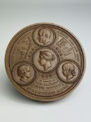 A bronze medal struck to commemorate the opening of the new Coal Exchange, 1849