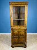 Oak two piece corner cabinet