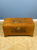 An Oriental camphor wood chest