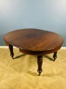 Victorian mahogany circular wind out dining table