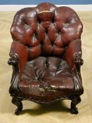 Victorian mahogany miniature armchair