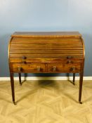 Late Georgian mahogany cylinder desk with tambour front