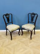 Pair of 1920's mahogany bedroom chairs
