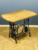 A vintage treadle cast iron Singer sewing machine base