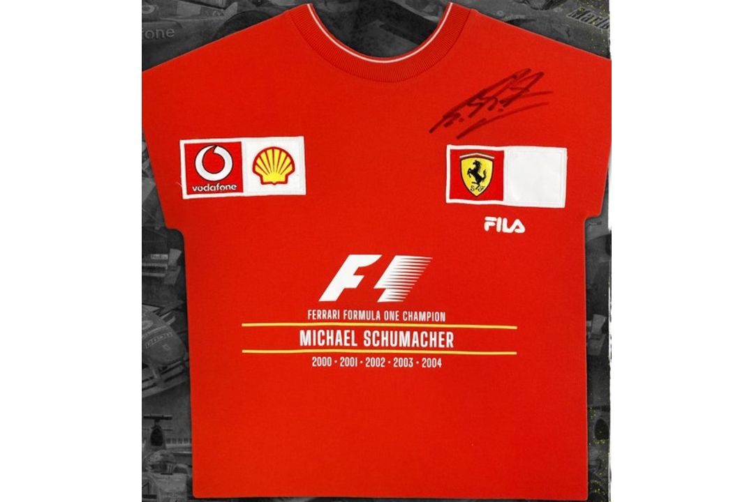 A Large Michael Schumacher-Signed and Framed Shirt Display - Image 4 of 6