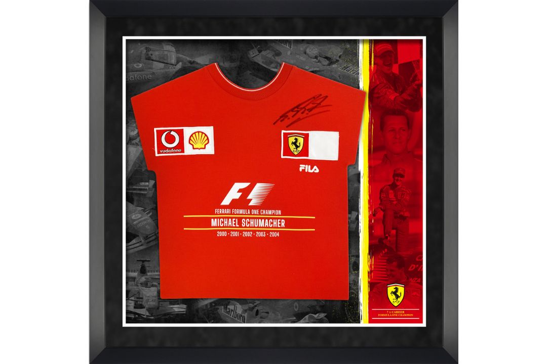 A Large Michael Schumacher-Signed and Framed Shirt Display - Image 2 of 6