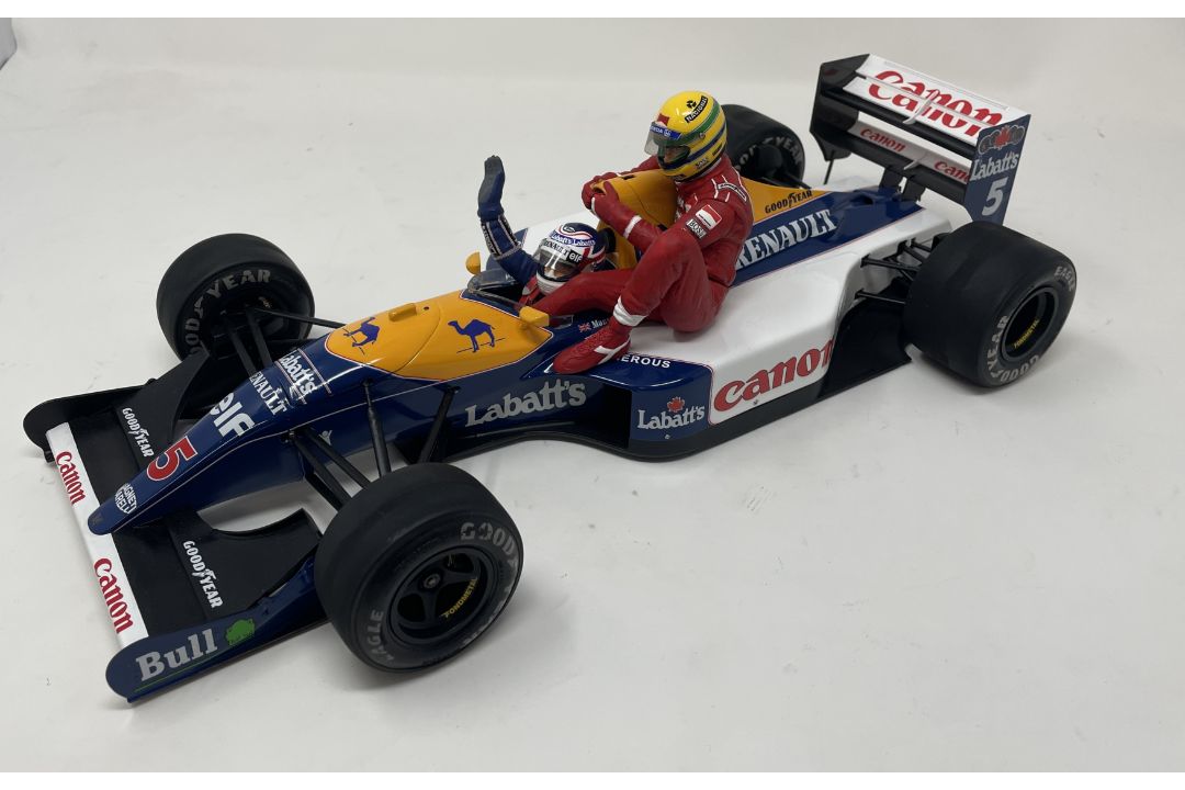 Taxi for Senna: 1:12th Scale Williams FW14 Model with a Plaque Signed By Nigel Mansell CBE - Image 1 of 5