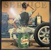 Large Artwork Painting of a Mechanic Fixing a Bugatti by Tony Upson