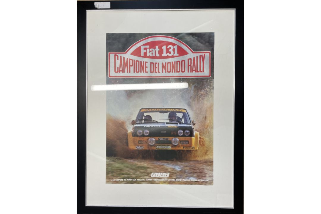 Large Framed and Glazed Fiat 131 Abarth Rally Car Poster - Image 4 of 4