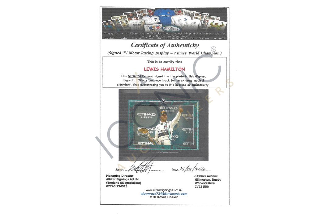 Sir Lewis Hamilton-Signed Framed Photograph - Image 5 of 5