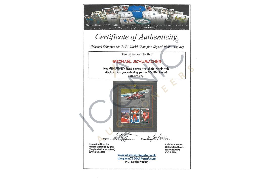 Michael Schumacher-Signed and Framed Photographic Display - Image 5 of 5