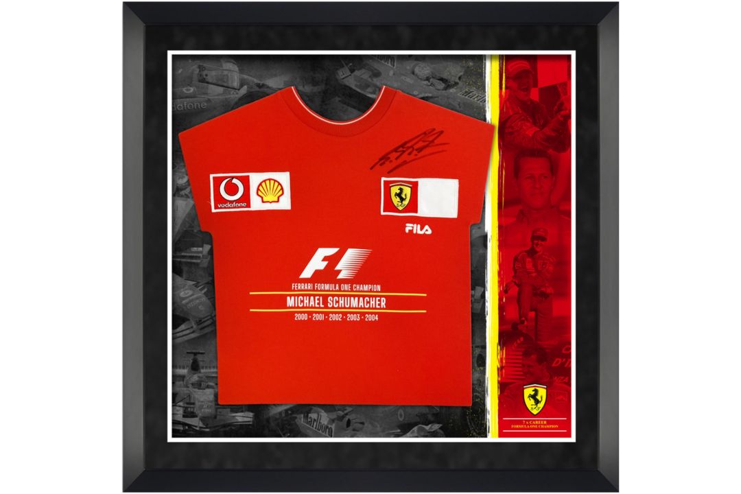 A Large Michael Schumacher-Signed and Framed Shirt Display - Image 1 of 6