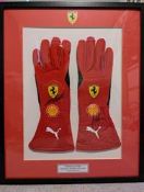 A Pair of Replica 'Ferrari' Gloves Signed by Charles Leclerc and Carlos Sainz Jr.