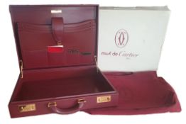 Cartier Burgundy Leather Briefcase, Unused and Presented in its Original Packaging