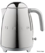 1 x SMEG 50’s Retro Style 1.7L Stainless Steel Kettle - Original Price £189.00 - Unused Boxed Stock