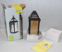 1 x Lutec Outdoor LED Wall Light in the Style of a Lantern and Candle - Aluminium and Glass