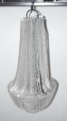 1 x Opulent Chainmail Chandelier with Crystal Glass Droplets - Procured From An Exclusive Property