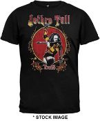 1 x JETHRO TULL 1975 TOUR Logo Short Sleeve Men's T-Shirt by Tultek - Size: Medium - Colour: Black -