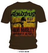 1 x BOB MARLEY Exodus Movement of Jah Logo Short Sleeve Men's T-Shirt by Gildan - Size: Medium - New