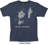 1 x DAVID BOWIE Official Merchandise Heroes Logo Short Sleeve Men's T-Shirt - Size: Extra Large -