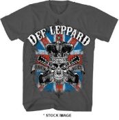 1 x DEF LEPPARD Rock of Ages Logo Short Sleeve Men's T-Shirt by M&O Gold - Size: Large - Colour:
