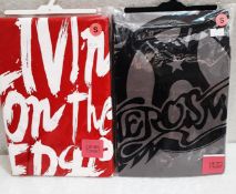 2 x AEROSMITH Various Designs Short Sleeve Ladies T-Shirts - Size: Small -