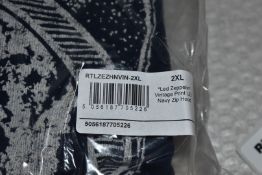 1 x Led Zeppelin Vintage Print Men's Zip Hoodie Jacket - White/Blue - Size: XXL - Officially