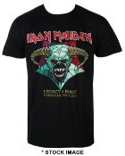 1 x IRON MAIDEN Legacy of the Beast 2018 European Tour Logo Short Sleeve Men's T-Shirt by Gildan -