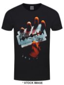 1 x JUDAS PRIEST British Steel Logo Short Sleeve Men's T-Shirt by Gildan - Size: Extra