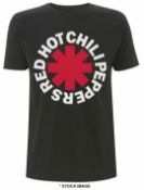 1 x RED HOT CHILLI PEPPERS Classic Asterisk Band Logo Short Sleeve Men's T-Shirt by Gildan - Size: