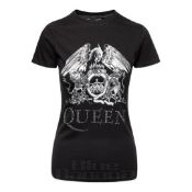 1 x QUEEN Official Merchandise Diamond Crest Logo Short Sleeve Men's T-Shirt - Size: Large - Colour: