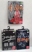 3 x DEF LEPPARD Various Designs Short Sleeve Ladies T-Shirts - Size: Medium -