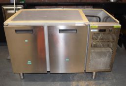 1 x Afinox Linear 702 Undercounter Two Door Refrigerator For Commercial Kitchens - Stainless Steel