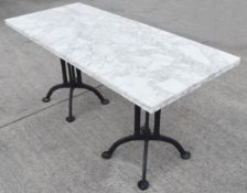 1 x Large Rectangular Marble Table Top with 2 x Heavy Bases