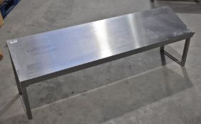 1 x Stainless Steel Sloping Bench Mounted Shelf - Dimensions: H37/50 x W152 x 40 cms