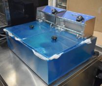 1 x Countertop Twin Fryer with Baskets - Stainless Steel Constructions - 240v