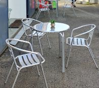3 x Sets of Aluminium Outdoor Commercial Tables and Chairs - Includes 3 x 70cm Tables and 6 x Chairs