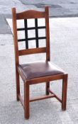 6 x Restaurant Chairs With Lattice High Backs and Faux Leather Seats